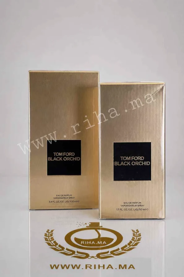 Flacon Tom Ford Black Orchid eau de parfum mixte fond sombre élégant