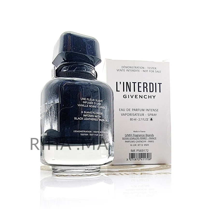 L'Interdit Eau de Parfum Intense de Givenchy est un parfum Floral Ambré pour femme. C'est un nouveau parfum. L'Interdit Eau de Parfum Intense a été lancée en 2020. L'Interdit Eau de Parfum Intense a été créée par Dominique Ropion, Anne Flipo et Fanny Bal. La note de tête est Poivre Noir; les notes de coeur sont Tubéreuse, Sésame et Fleur d'oranger; les notes de fond sont Vanille de Madagascar, Patchouli et Vétiver. riha.ma