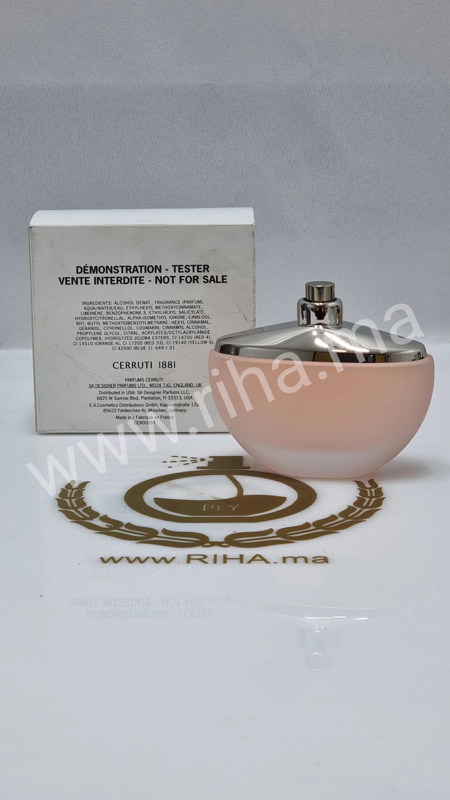 1881 Cerruti Eau de Toilette pour femme Tester 100Ml - parfum Maroc