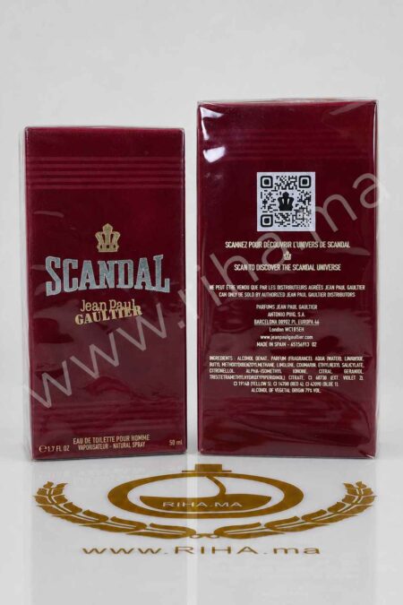 Flacon scandal jean paul gaultier eau de toilette homme sur fond sombre élégant — vue 2