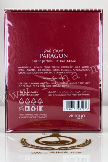 Red Carpet Paragon Zimaya Eau de parfum prix maroc
