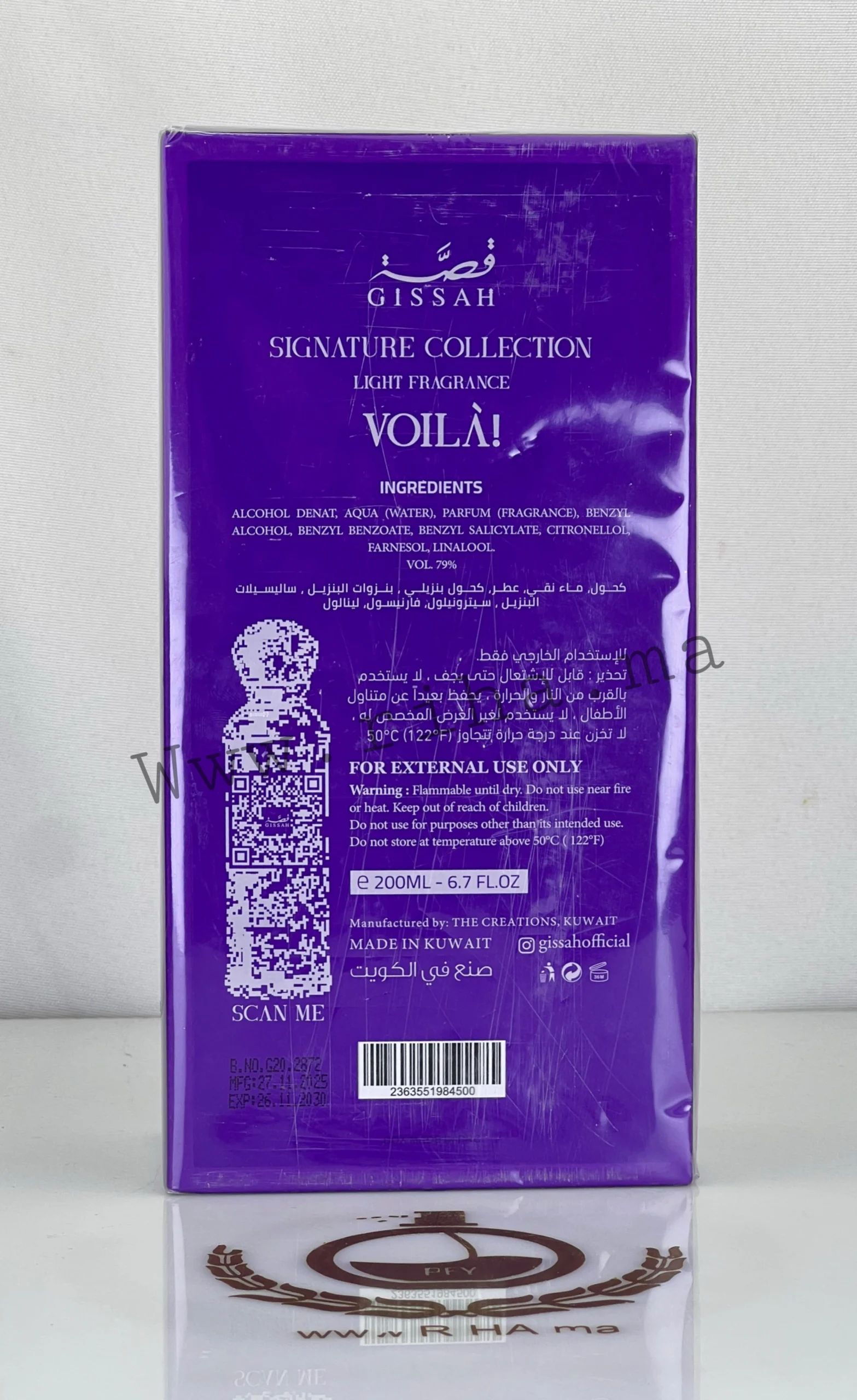 Gissah-Voila-Eau-de-Parfum-Pour-Homme-et-Femme-200MLĂ Gissah Voila Eau de Parfum Pour Homme et Femme 200ML