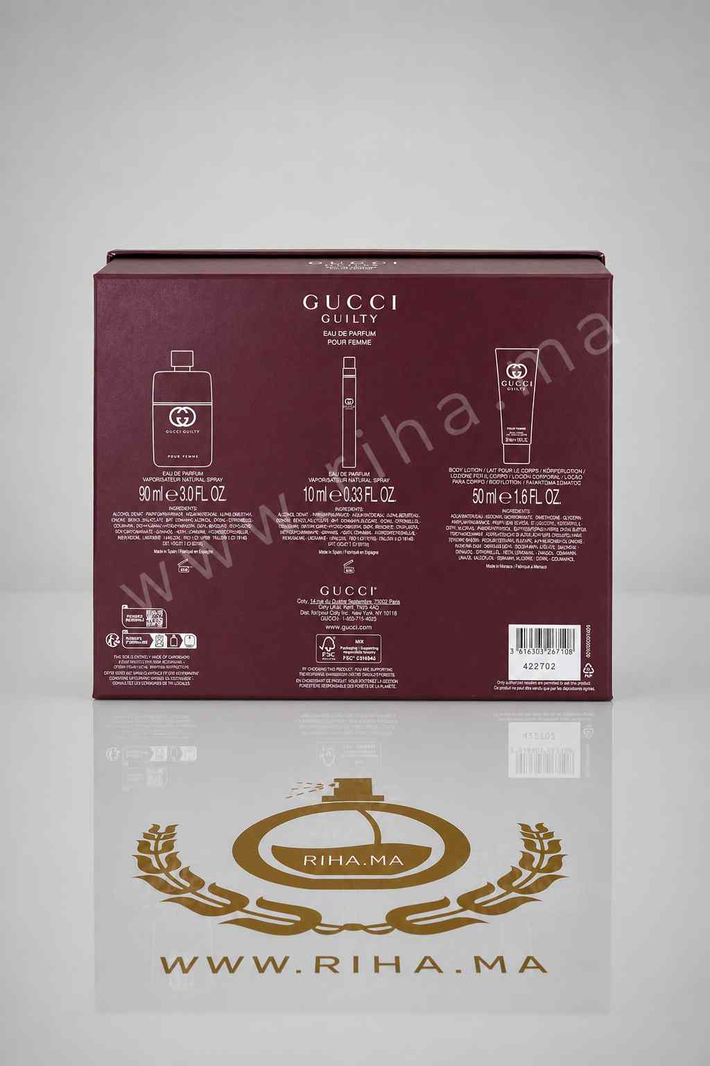 Coffret Gucci Guilty Eau de Parfum Gucci Pour Femme 100 ML Authentic Coffret Gucci Guilty Eau de Parfum Gucci Pour Femme 100 ML Authentic