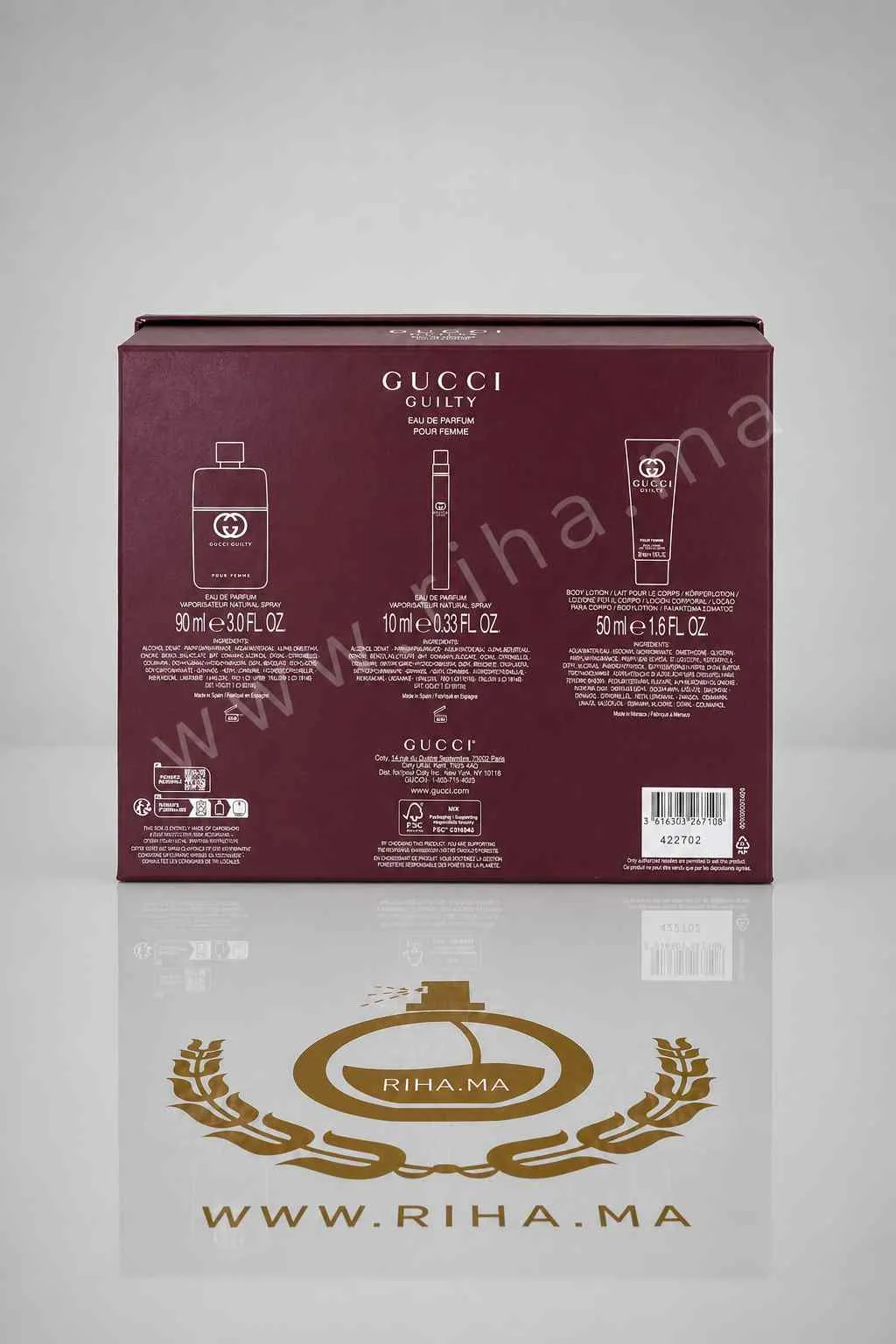 Coffret Gucci Guilty Eau de Parfum Gucci Pour Femme 100 ML Authentic