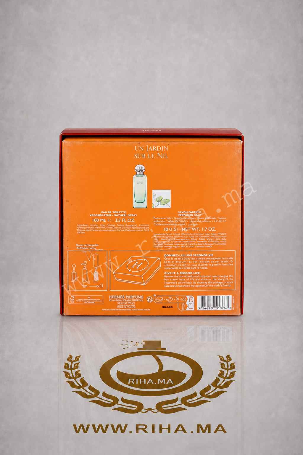 Coffret Un Jardin Sur Le Nil Hermès Eau de Toilette Pour Femme 100 ML Authentic Coffret Un Jardin Sur Le Nil Hermès Eau de Toilette Pour Femme 100 ML Authentic