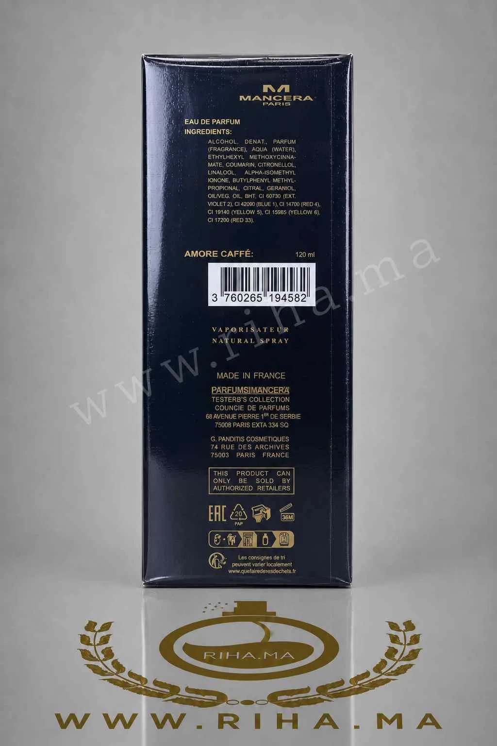 Amore Caffè Mancera Eau de Parfum 120 ML Authentic