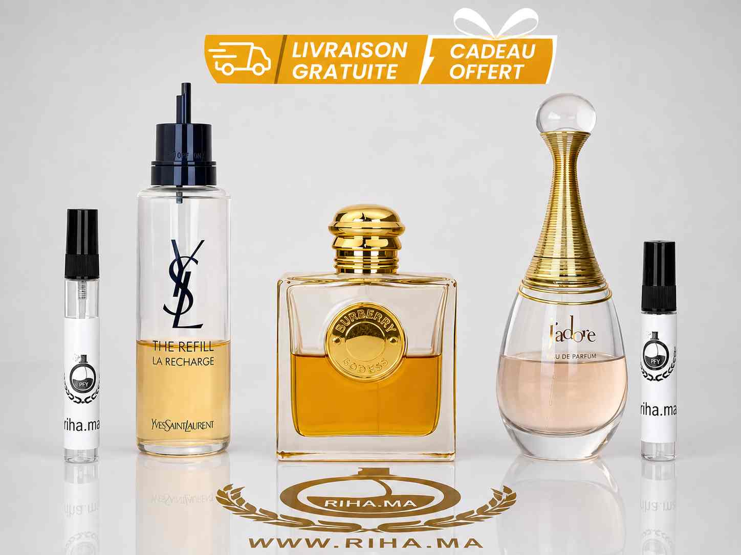Pack Décantage Promo Femme—Libre EDP + Burberry Goddess EDP + Dior J’adore EDP Authentic Pack Décantage Promo Femme—Libre EDP + Burberry Goddess EDP + Dior J’adore EDP Authentic