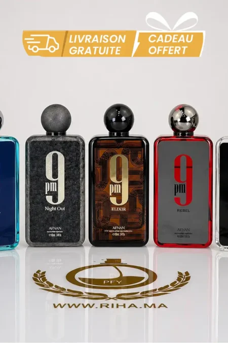 Pack Decantage Afnan 9PM Maroc 5ml 10ml parfums homme et femme – 9PM Rebel Elixir Night Out Dive Rasasi alternatif parfum longue tenue