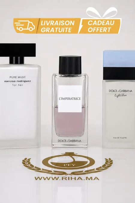 Pack Décantage Femme Maroc 5ml 10ml – Narciso Rodriguez Pure Musc Light Blue Dolce Gabbana L’Imperatrice parfums originaux
