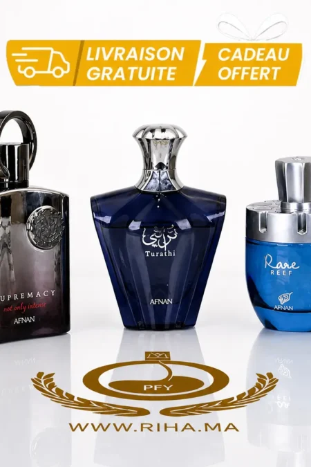 Pack Décantage Afnan Homme – Turathi Blue + Rare Carbon + Supremacy Not Only Intense 5ml 10ml Authentic