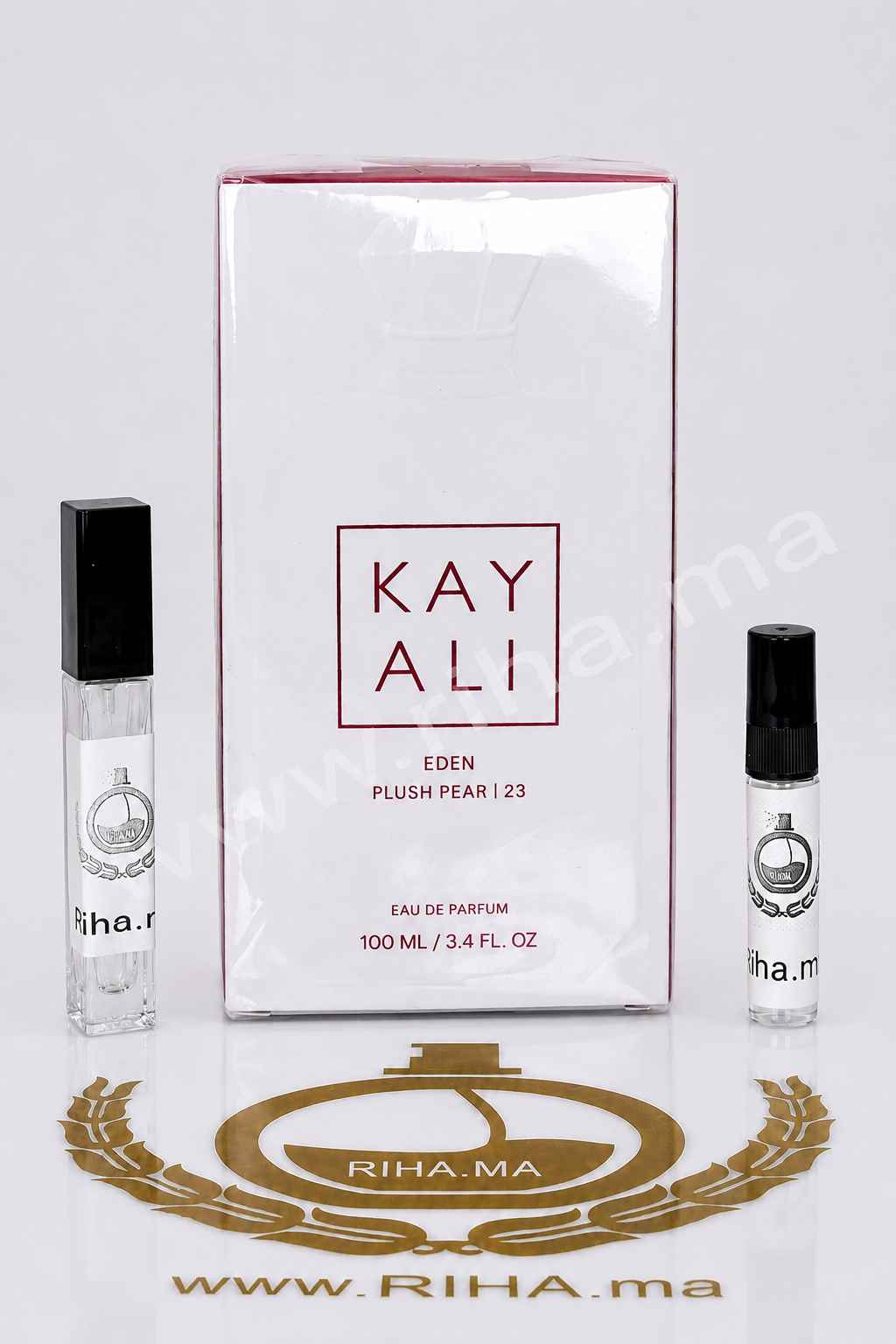 Decantage Eden Plush Pear 23 Kayali 3ml 5ml 10ml Decantage Eden Plush Pear 23 Kayali parfum femme original Authentic au Maroc chez RIHA.ma