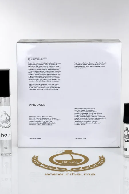 Décantage Amouage Love Tuberose flacon féminin fond blanc élégant — vue 2
