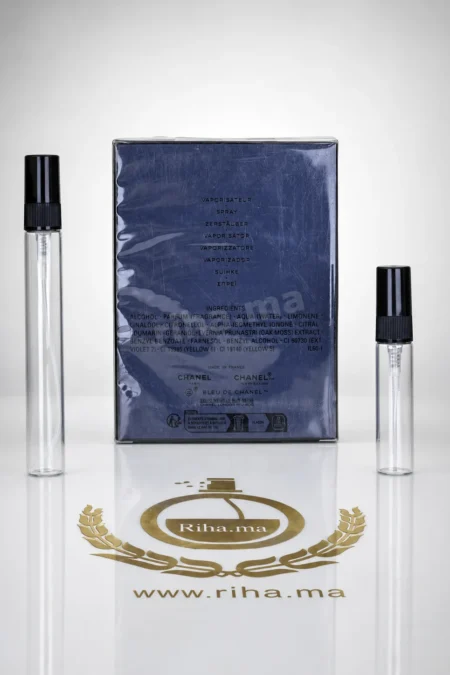 Décantage bleu chanel eau de parfum homme flacon original sur fond élégant — vue 2