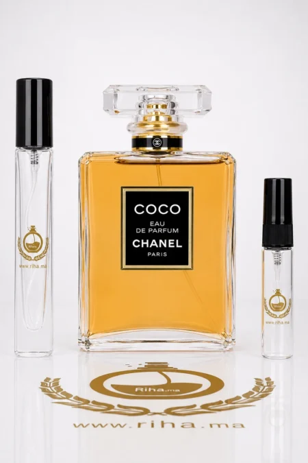 Flacon décantage coco chanel eau de parfum femme fond doré
