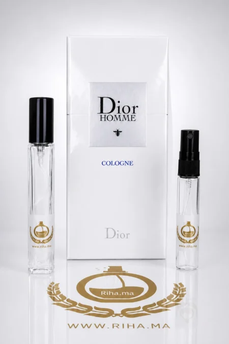 Décantage dior homme cologne 2022 flacon original sur fond blanc