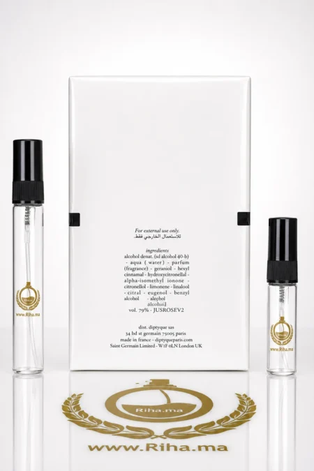 Flacon de décantage eau rose diptyque 10ml sur fond blanc — vue 2