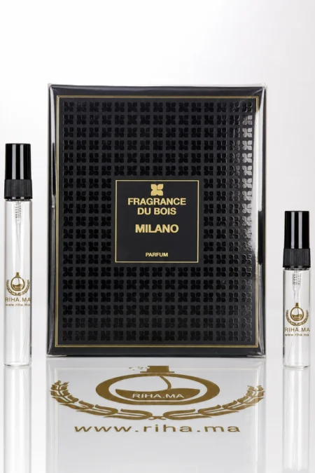 decantage milano — Flacon de décantage Milano, échantillon de parfum cuir de Fragrance Du Bois