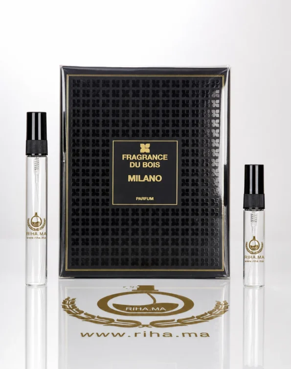 decantage milano — Flacon de décantage Milano, échantillon de parfum cuir de Fragrance Du Bois