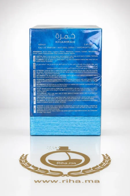 Flacon de parfum Khamrah Waha sur fond doré élégant — vue 2