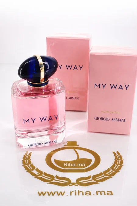 Flacon my way giorgio Armani Eau de Parfum fond blanc élégant