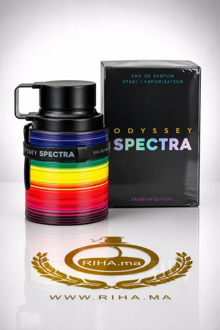 Flacon d'Odyssey Spectra Armaf eau de parfum 100 ml sur fond sombre