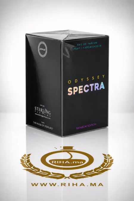 Flacon d'Odyssey Spectra Armaf eau de parfum 100 ml sur fond sombre — vue 2