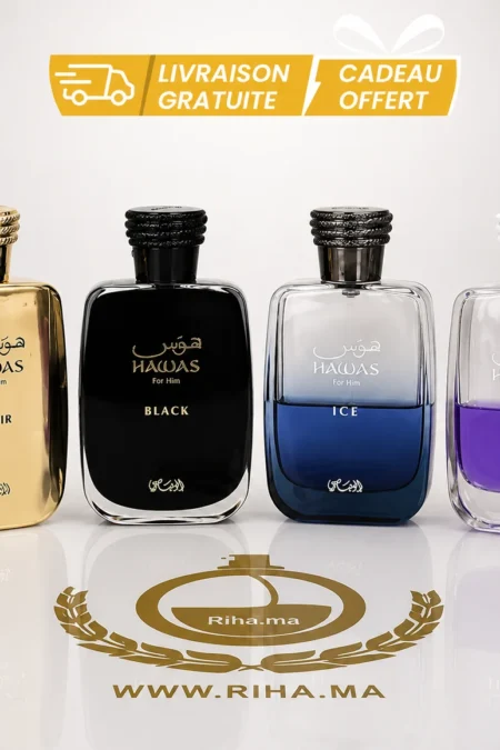 Pack décantage Hawas Rasasi 5ml 10ml avec quatre flacons parfum