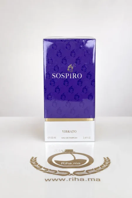Flacon de Sospiro Perfumes Vibrato parfum niche posé sur fond sombre