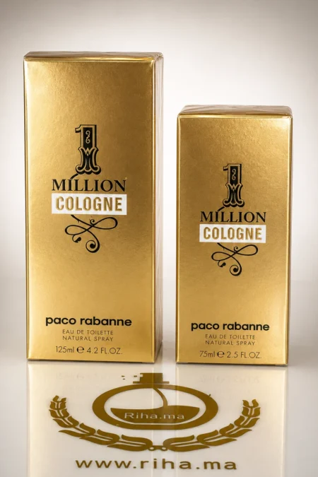 Flacon de 1 millon cologne pour homme sur fond doré