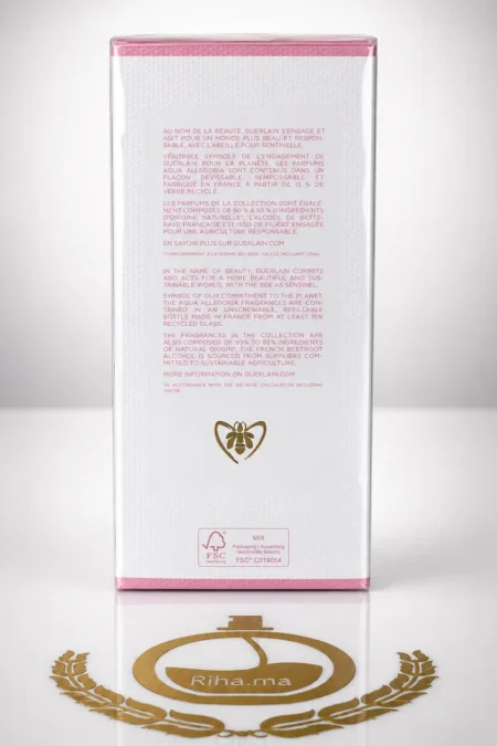 Riha.ma | Vente de Parfum Original Au Maroc Pour Homme Et Femme 86 Flacon de parfum Aqua Allegoria Forte Rosa Rossa Guerlain sur fond rosé — vue 2