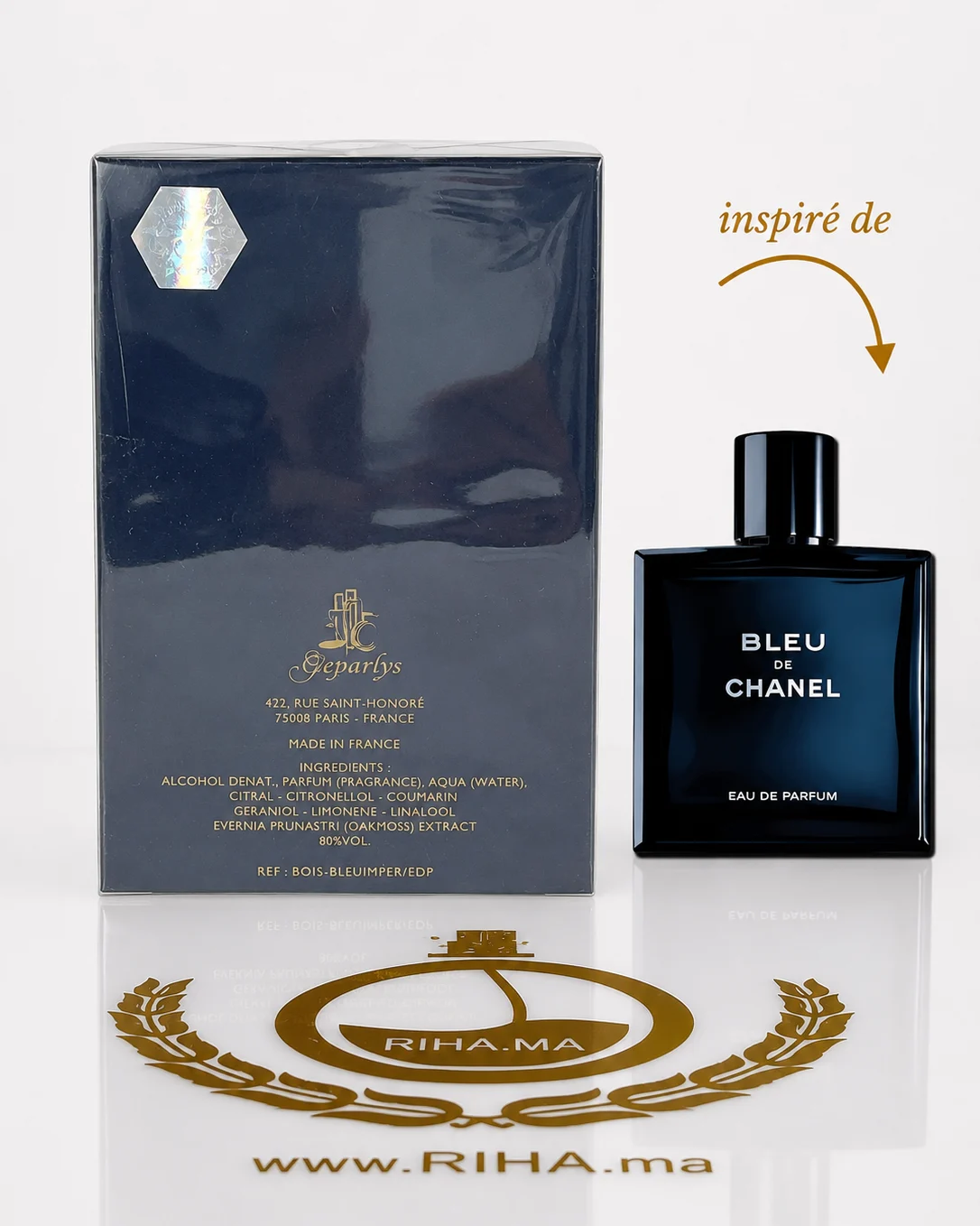 Bleu Imperial Collection Privée eau de parfum 100ml — photo 2 Flacon de parfum bleu imperial collection privee sur fond élégant — vue 2