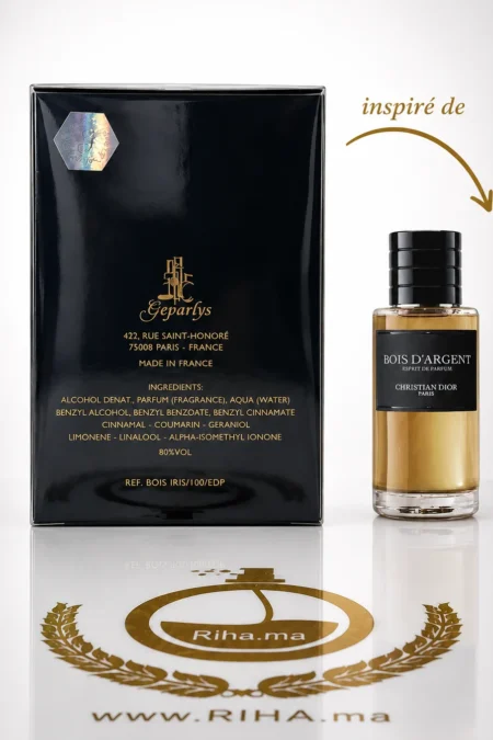 Flacon de parfum bois diris geparlys sur fond élégant — vue 2