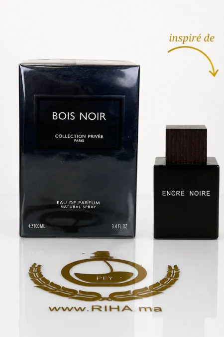 Flacon de BOIS NOIR Collection Privee Geparlys sur fond sombre élégant
