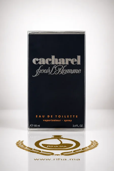 Flacon de parfum Cacharel pour homme sur fond neutre élégant