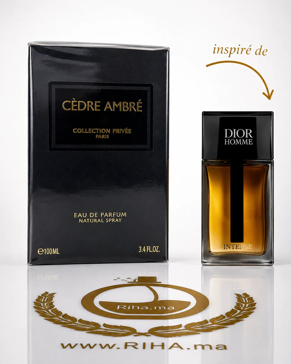 Cèdre Ambré Eau de Parfums pour homme et femme cedre ambre — Flacon de cèdre ambré avec notes de vanille et d'ambre