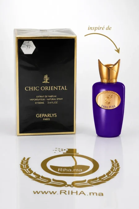 Flacon de parfum chic oriental Geparlys 100ml sur fond sombre — vue 2