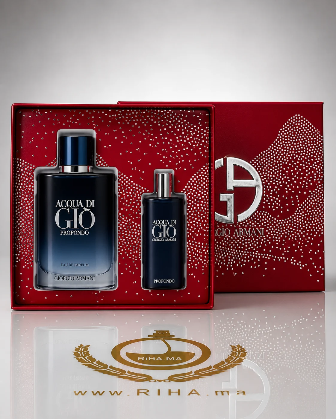 Coffret Acqua di Giò Profondo Giorgio Armani Eau de Parfum 100ml Pour Homme — photo 2 Coffret acqua di Giò Profondo Giorgio Armani flacon bleu profond — vue 2