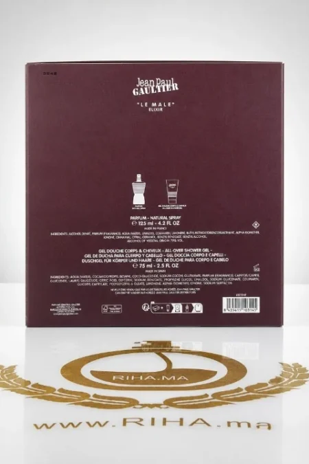 Coffret Le Male Elixir de Jean Paul Gaultier avec flacon noir — vue 2