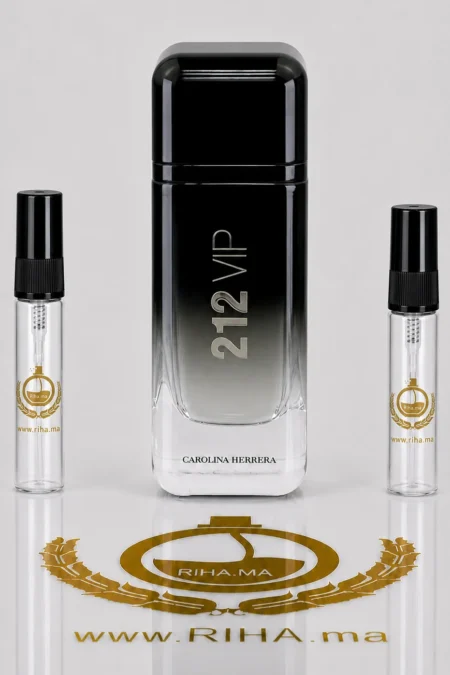 Flacon de decantage 212 vip black sur fond noir élégant