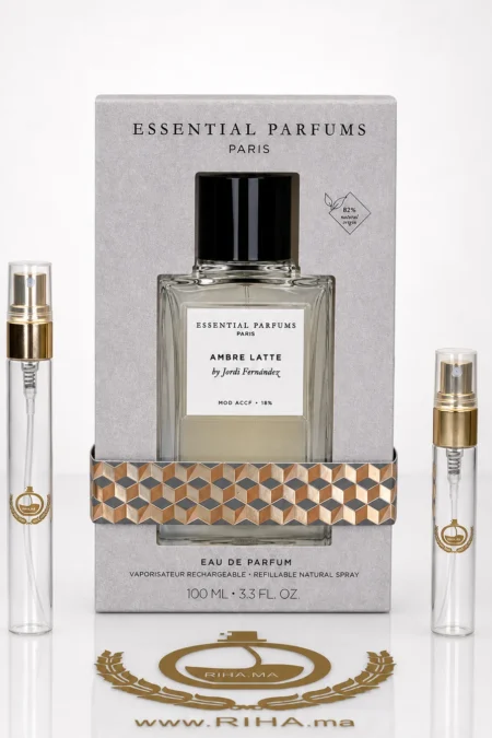 decantage ambre latte essential parfums — Flacon de décantage ambre latte essential parfums de 10 ml