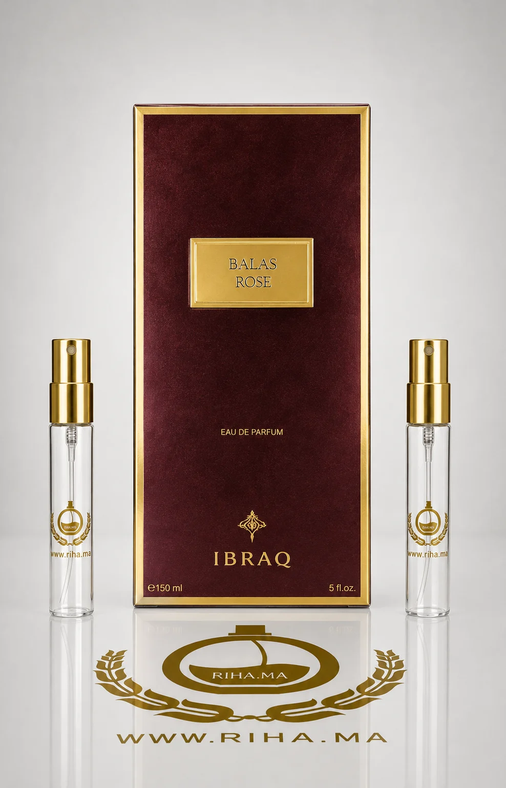 Decantage Balas Rose Ibraheem AlQurashi Eau de Parfum Authentic decantage balas rose ibraheem alqurashi — Flacon de décantage Balas Rose Ibraheem AlQurashi de 10ml