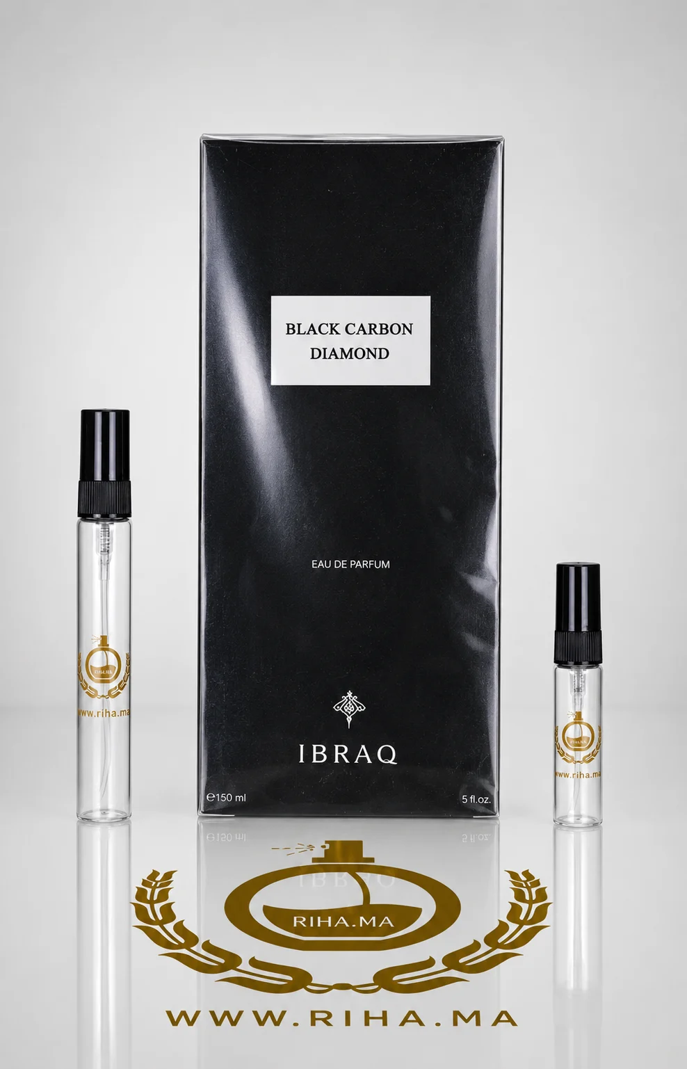 Decantage Black Carbon Diamond Ibrahim Al Qurashi Eau de Parfum Pour Homme et Femme decantage black carbon diamond ibrahim al qurashi — Flacon de décantage black carbon diamond ibrahim al qurashi avec notes orientales