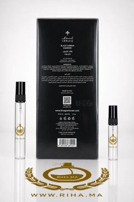 decantage black carbon diamond ibrahim al qurashi — Flacon de décantage black carbon diamond ibrahim al qurashi avec notes orientales — vue 2