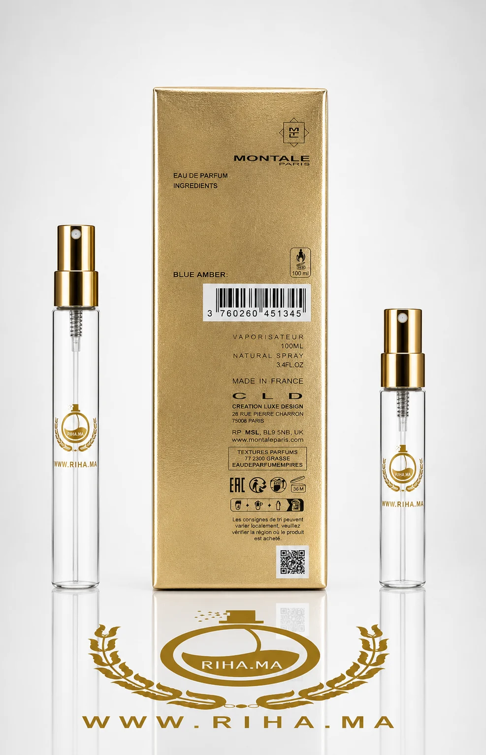 Decantage Blue Amber Montale Eau de Parfum Authentic — photo 2 decantage blue amber montale — Flacon de décantage blue amber montale avec notes ambrées — vue 2