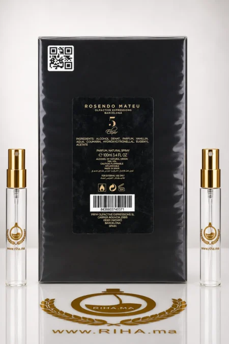 decantage rosendo mateu n — Flacon de décantage Rosendo Mateu No 5 Elixir sur fond doré — vue 2