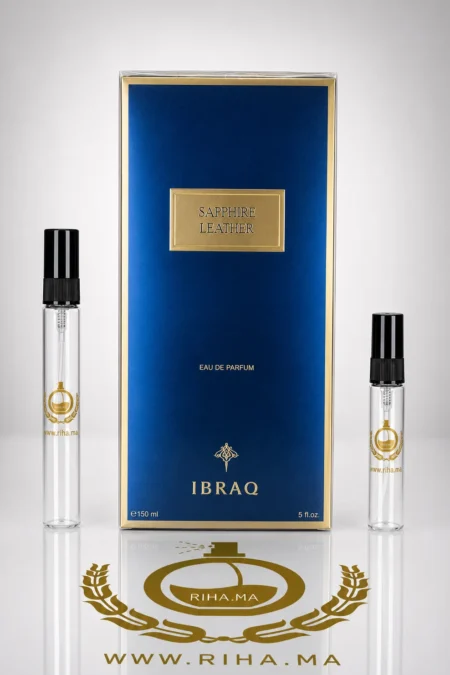 decantage sapphire leather ibraheem alqurashi — Décantage sapphire leather ibraheem alqurashi flacon élégant
