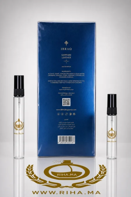 decantage sapphire leather ibraheem alqurashi — Décantage sapphire leather ibraheem alqurashi flacon élégant — vue 2