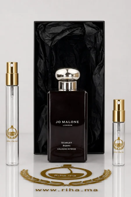 decantage scarlet poppy — Décantage scarlet poppy flacon de parfum floral élégant