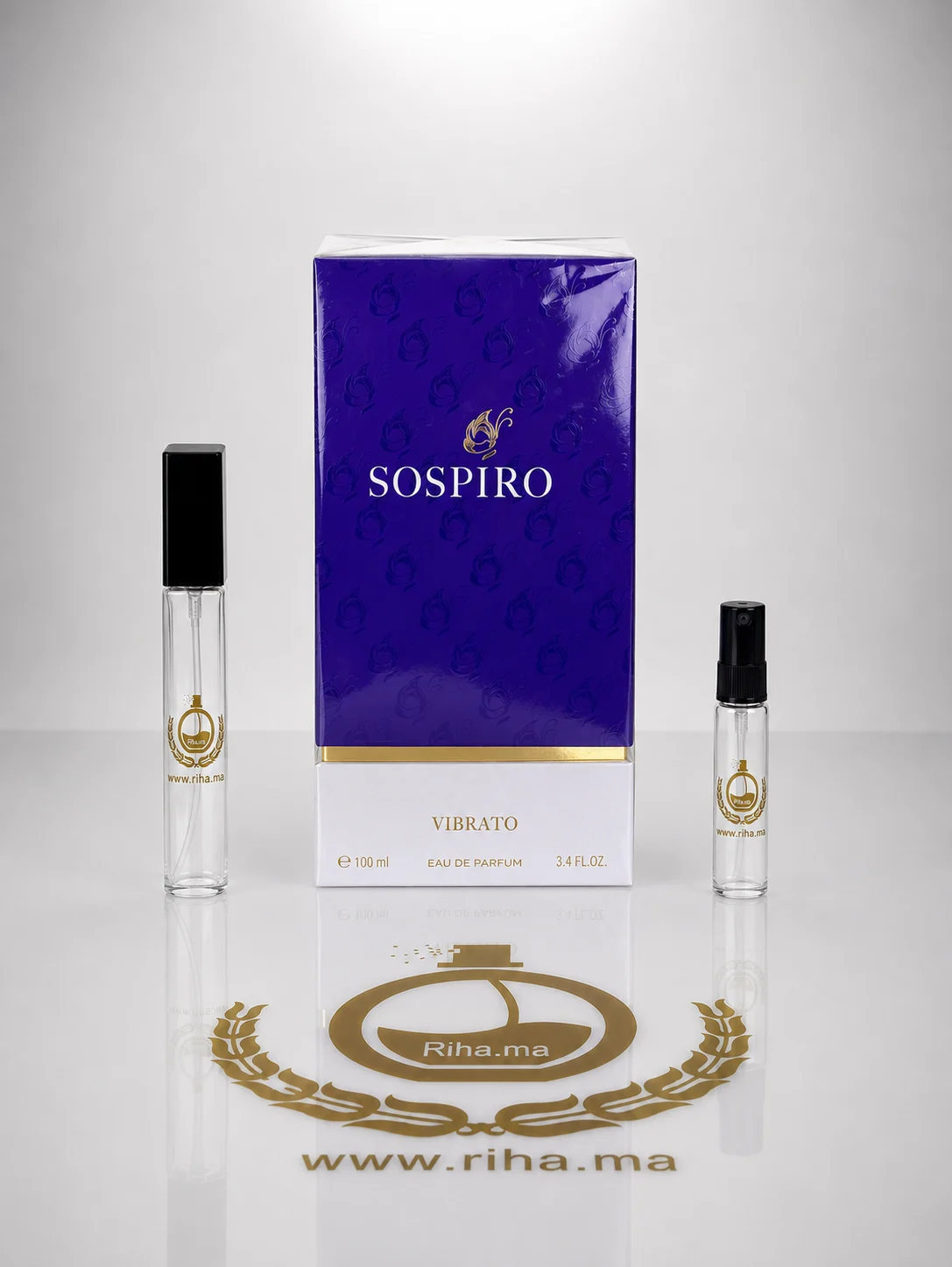 Decantage Sospiro Perfumes Vibrato — Parfum Niche - Eau de Parfum decantage sospiro perfumes vibrato — Flacon de décantage Sospiro Perfumes Vibrato sur fond clair