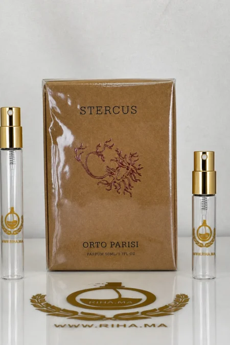 decantage stercus orto parisi — Flacon de décantage Stercus Orto Parisi, parfum boisé pour homme